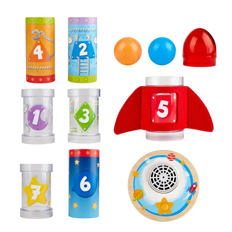Children's Educational Rocket Tower Ball Stacking Toy Set