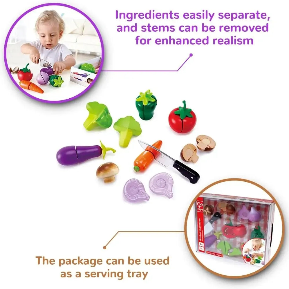 Children's Pretend Kitchen Vegetable Cutting Toy Set
