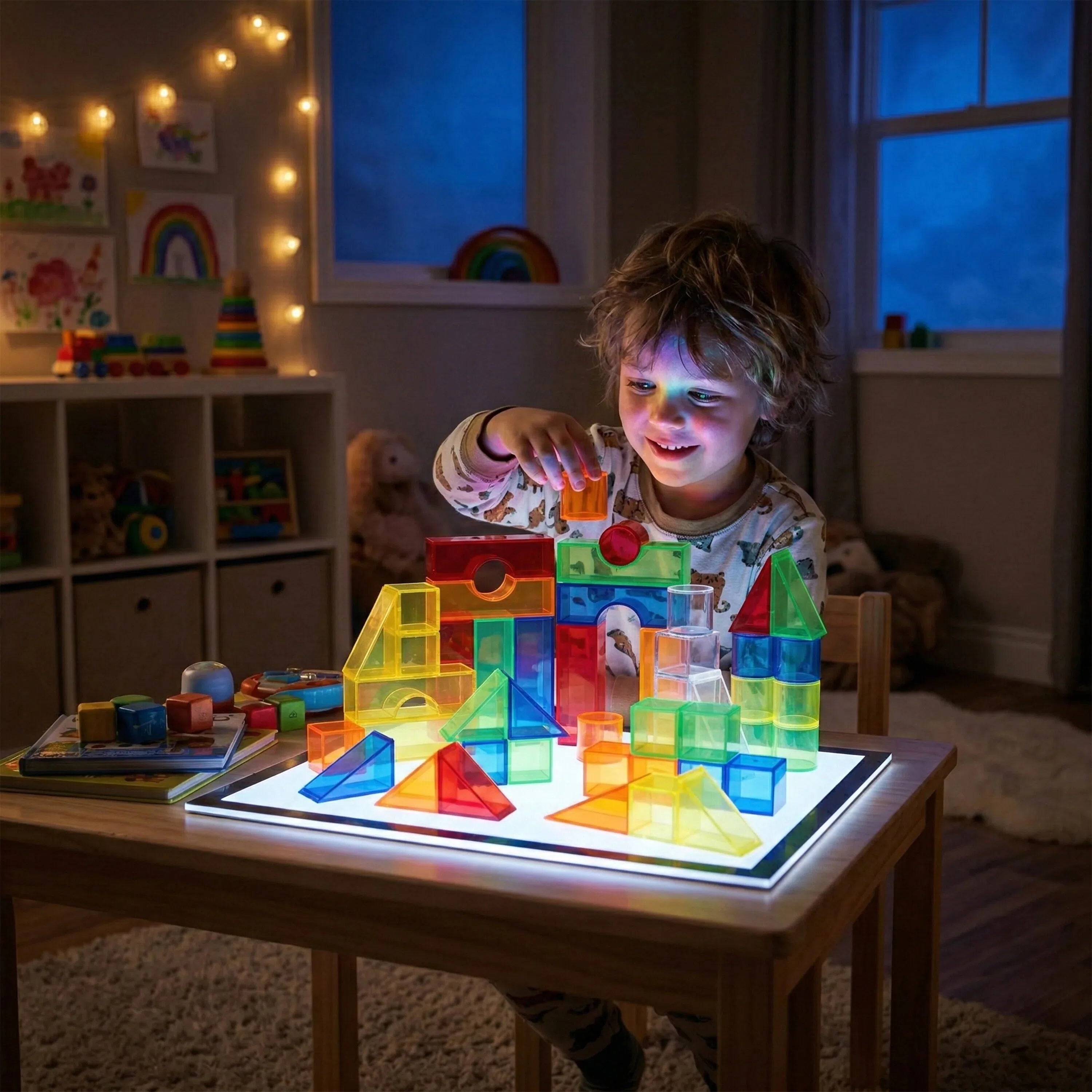 Translucent Rainbow Building Block Set