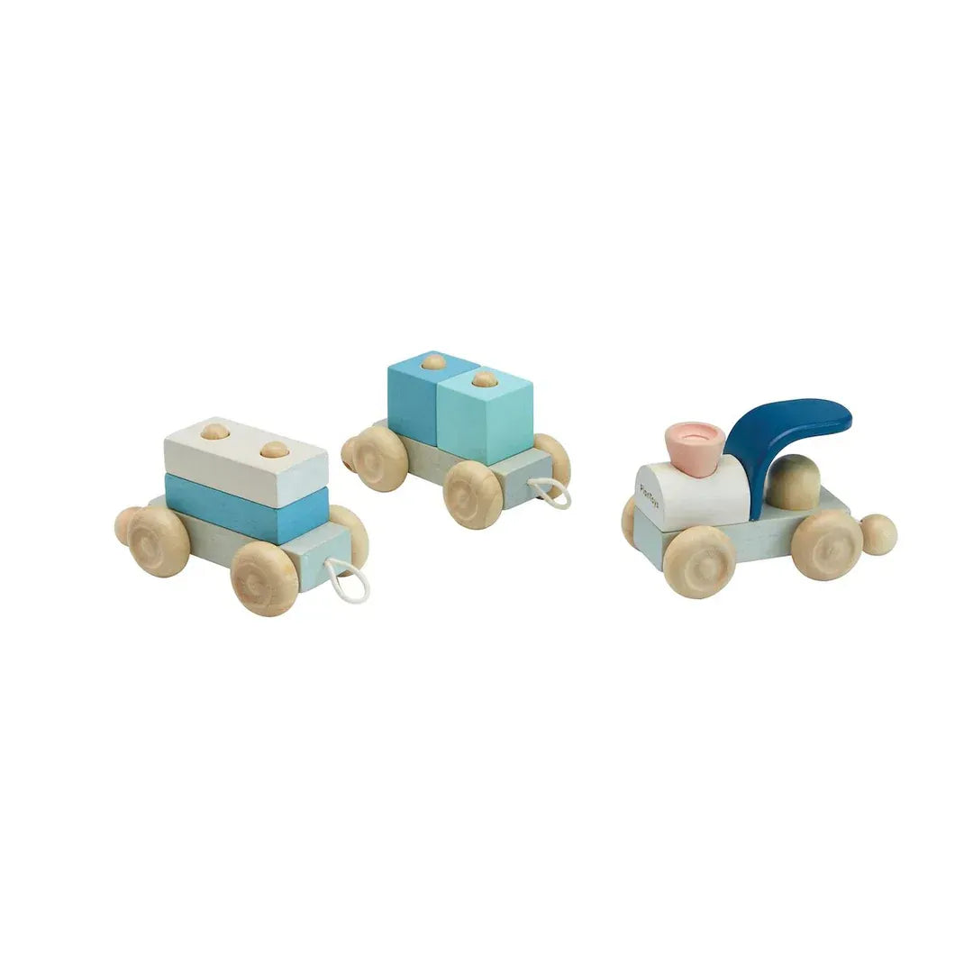 Wooden Train That Can Be Built And Stacked And Rolled